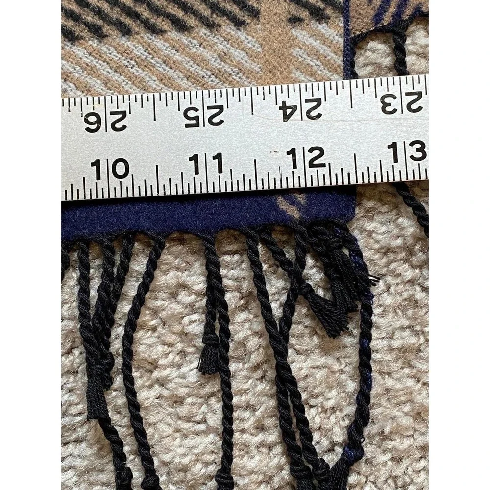Club Room 100% Silk Scarf Navy Tartan Plaid Preppy Quiet Luxury Unisex